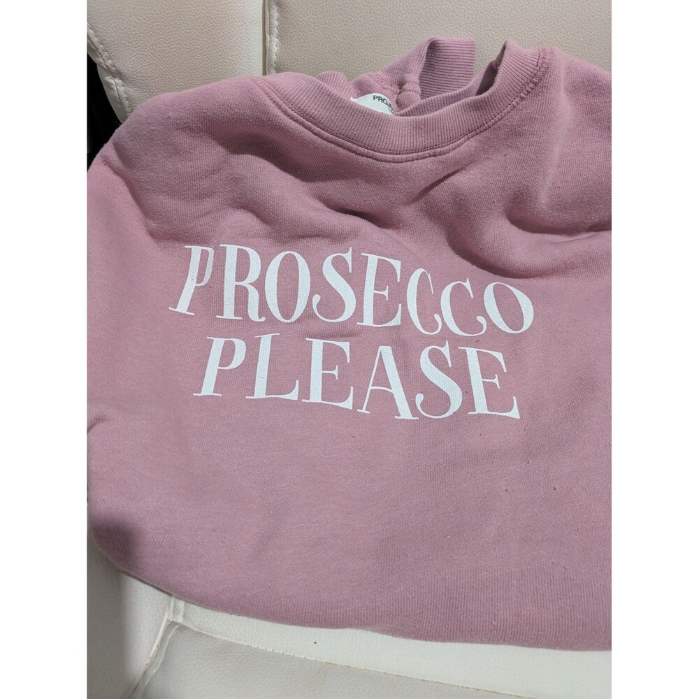 Project Social T Prosecco Please Sweatshirt XS – Pink Graphic Pullover - Picture 2 of 3